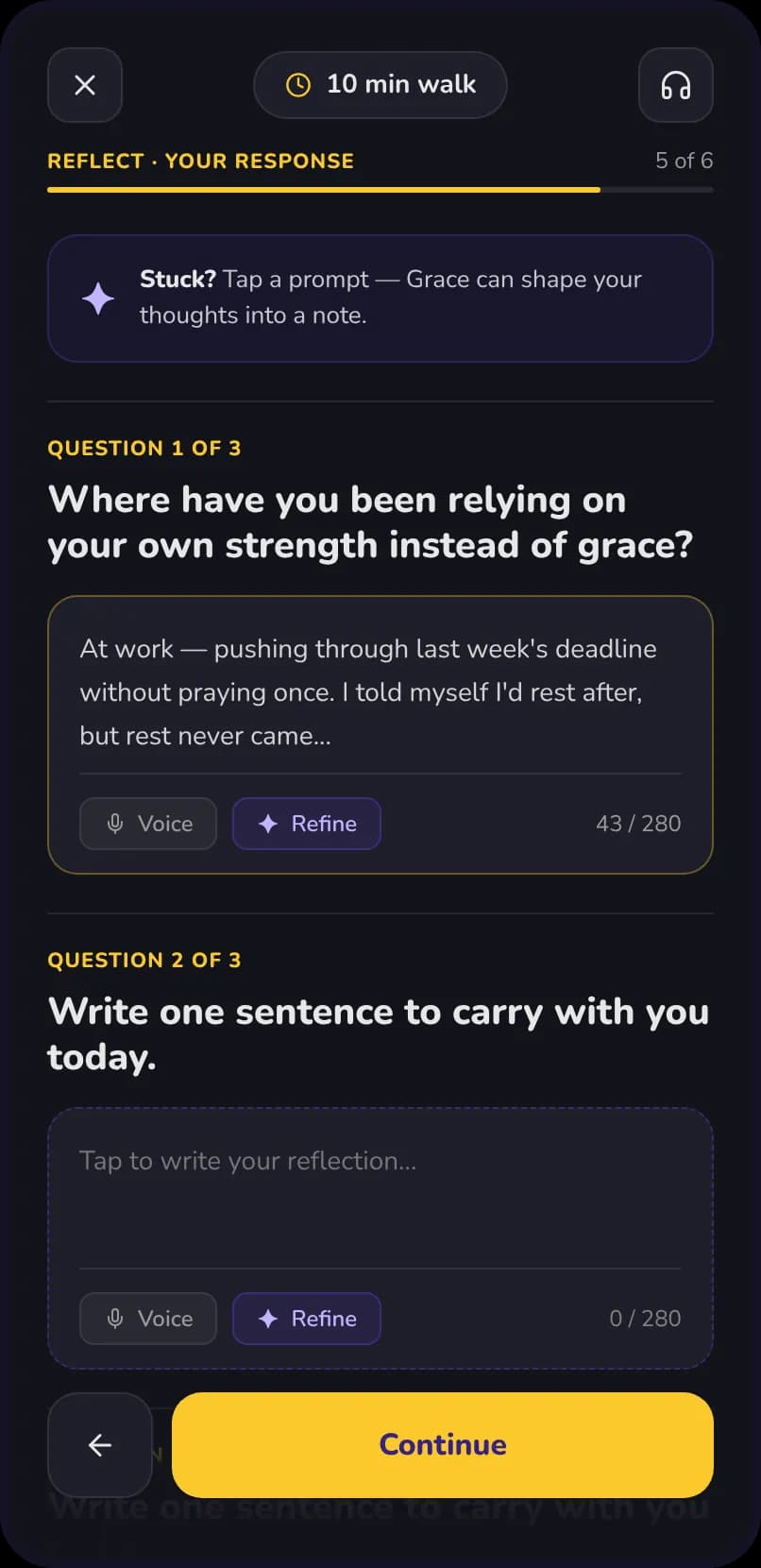 A devotional open in GracePad
