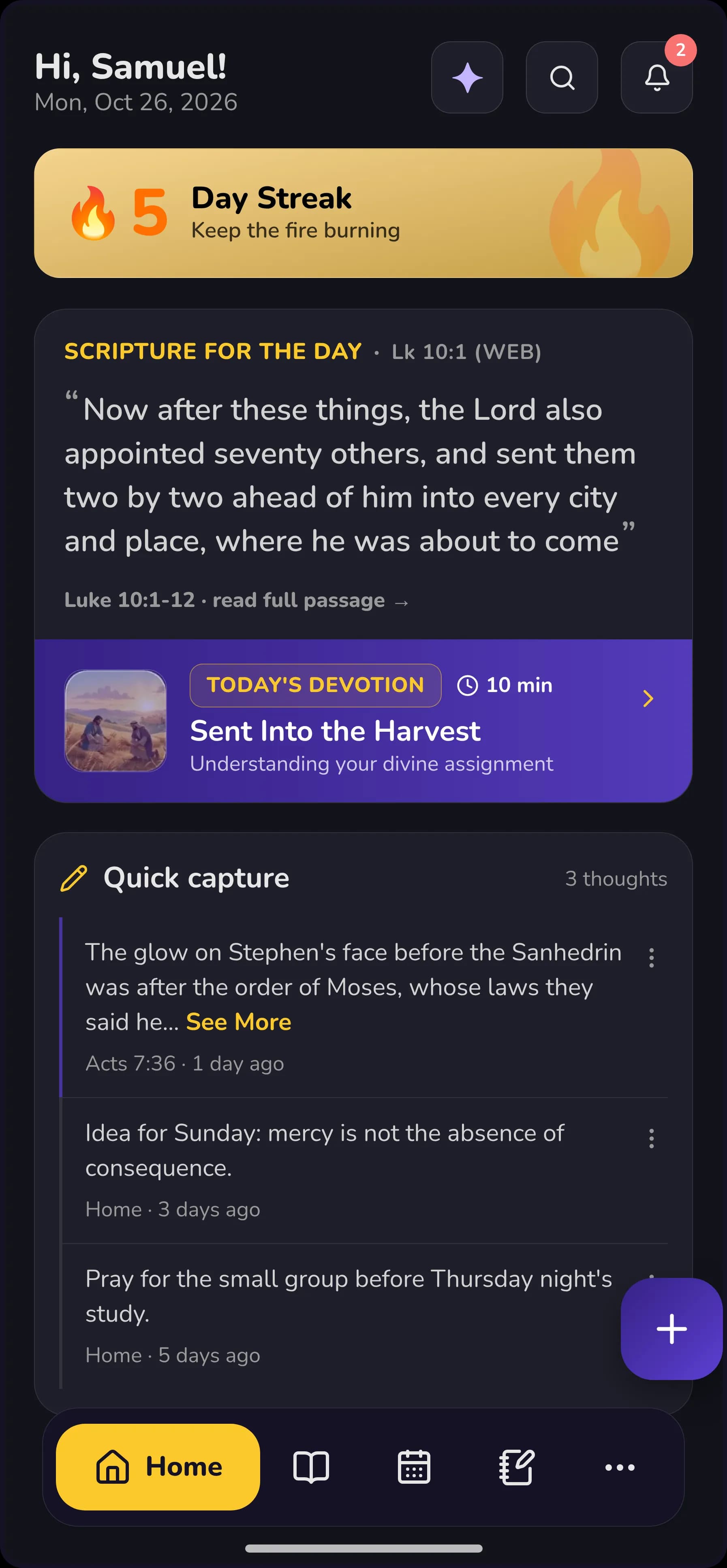 The GracePad home screen on a phone