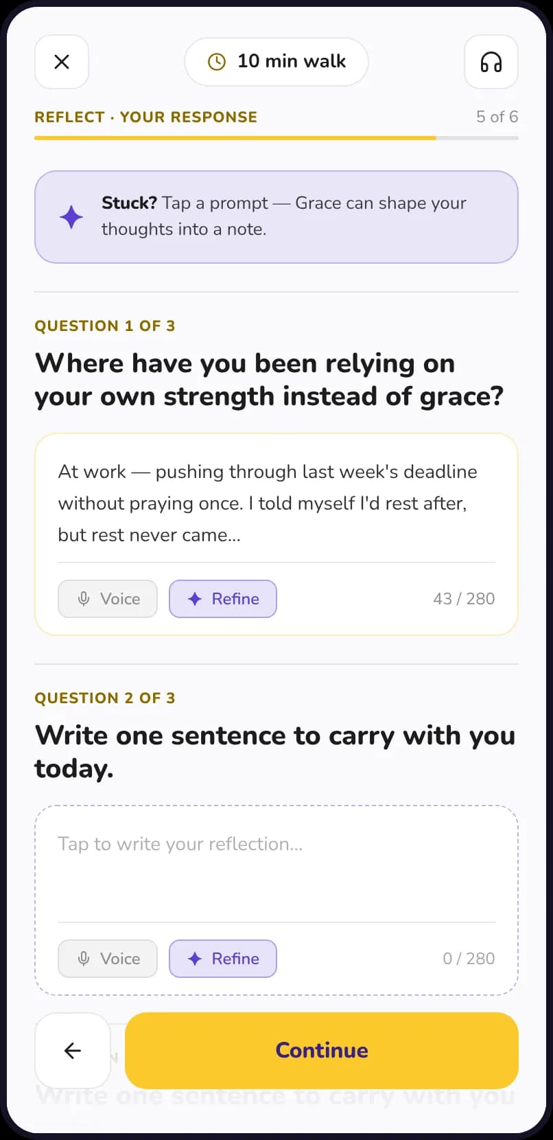 A devotional open in GracePad
